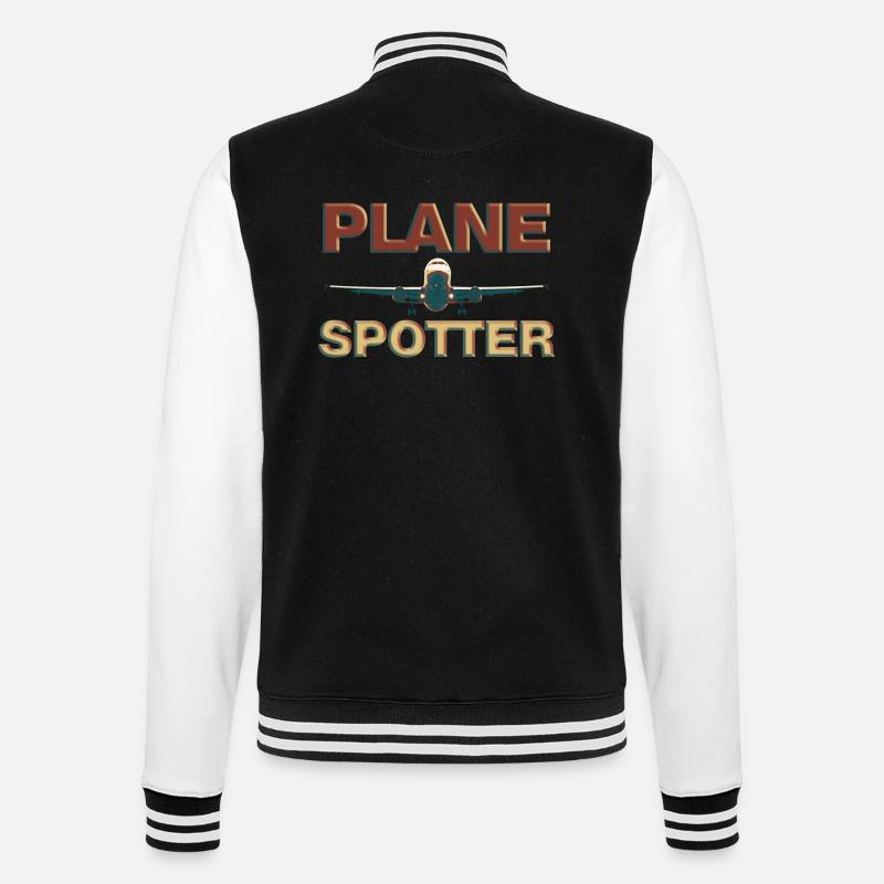 Planespotter - College-Sweatjacke - Schwarz/Weiß