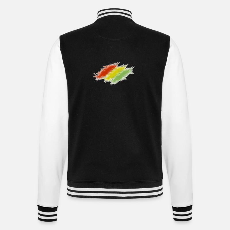 Rasta Scratches - College-Sweatjacke - Schwarz/Weiß