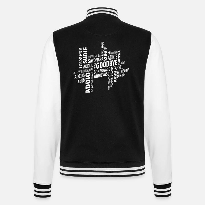 Goodbye - College-Sweatjacke - Schwarz/Weiß