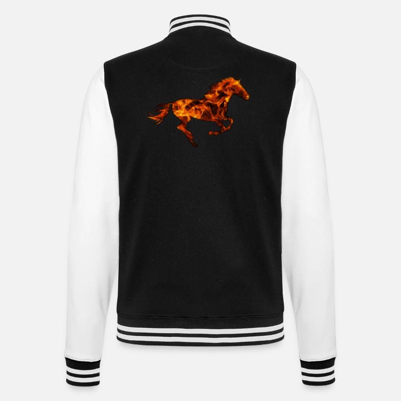 Pferd Pferd - College-Sweatjacke - Schwarz/Weiß