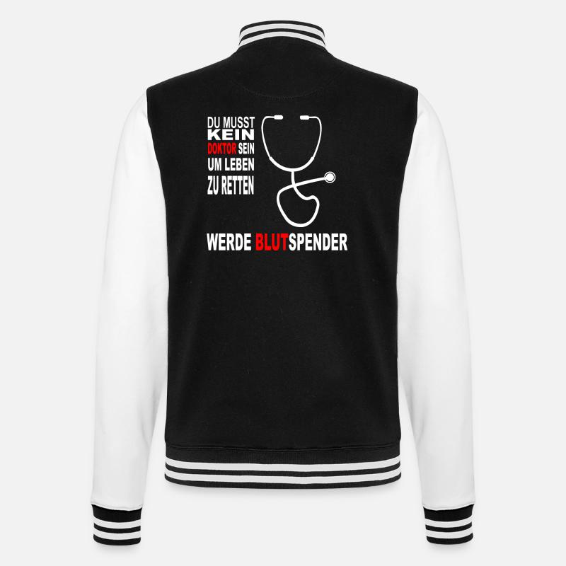 Blutspender - College-Sweatjacke - Schwarz/Weiß