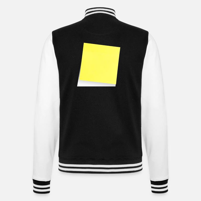note jaune , adhésif , sticky note - Veste Teddy - noir/blanc