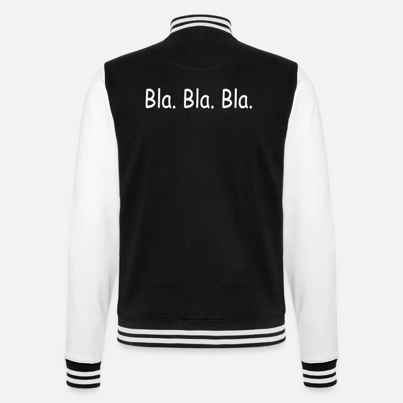 Bla Bla Bla - College-Sweatjacke - Schwarz/Weiß