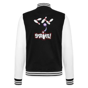 Bowling Strike - College Sweat Jacket - black/white - Back - Marisol (170cm)