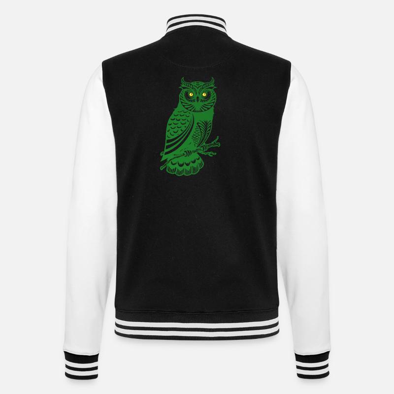 Waldeule - College-Sweatjacke - Schwarz/Weiß