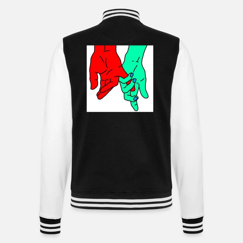mains rouge vert - Veste Teddy - noir/blanc