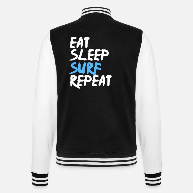 Eat Sleep Surf Repeat - Veste Teddy - noir/blanc