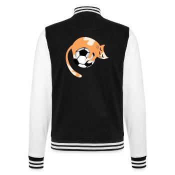 Cat with football - College Sweat Jacket - black/white - Back - Marisol (170cm)