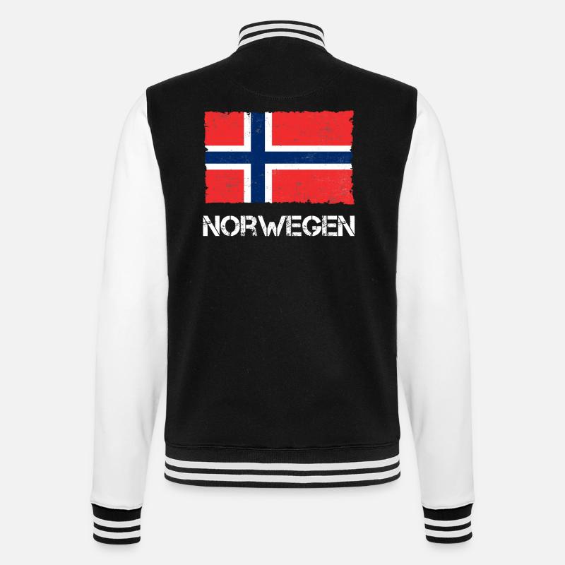 Norwegen - College-Sweatjacke - Schwarz/Weiß