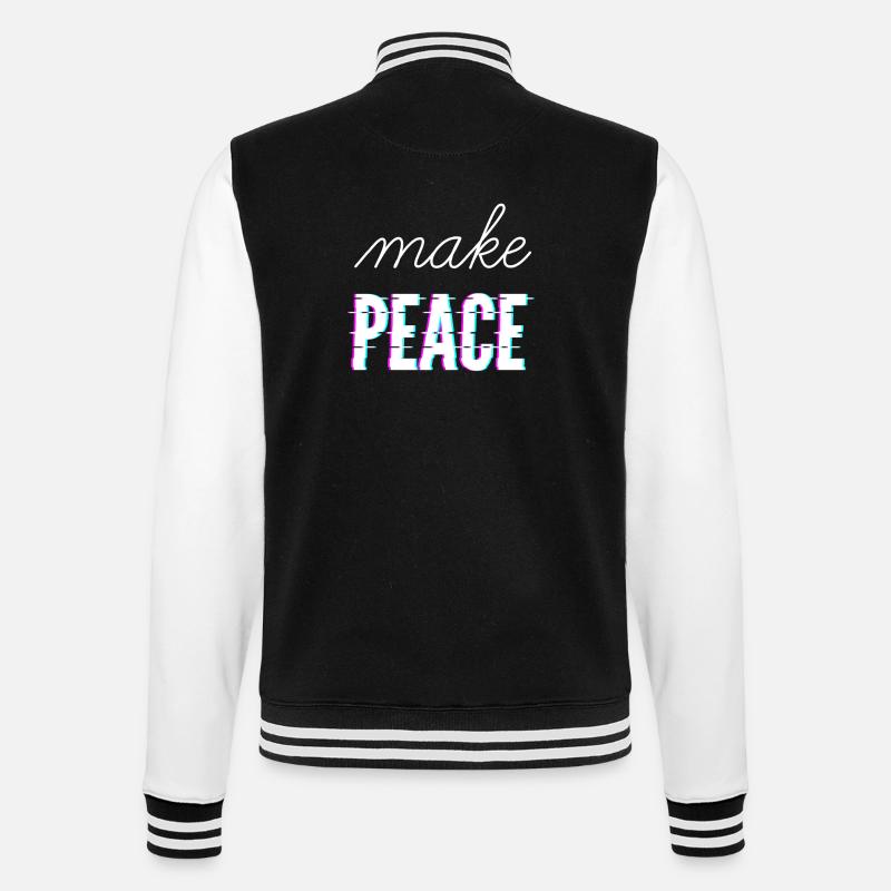 make peace - College-Sweatjacke - Schwarz/Weiß