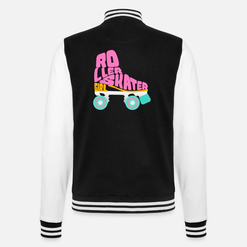 Rollschuhe Tshirt Roller Skates Geschenk - College-Sweatjacke - Schwarz/Weiß