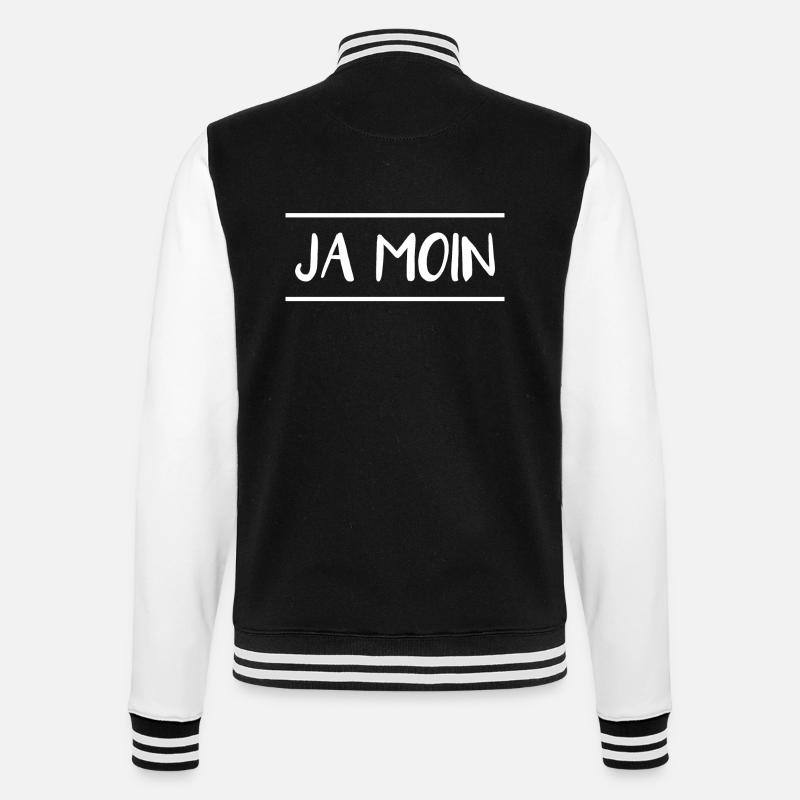 Ja moin - College-Sweatjacke - Schwarz/Weiß