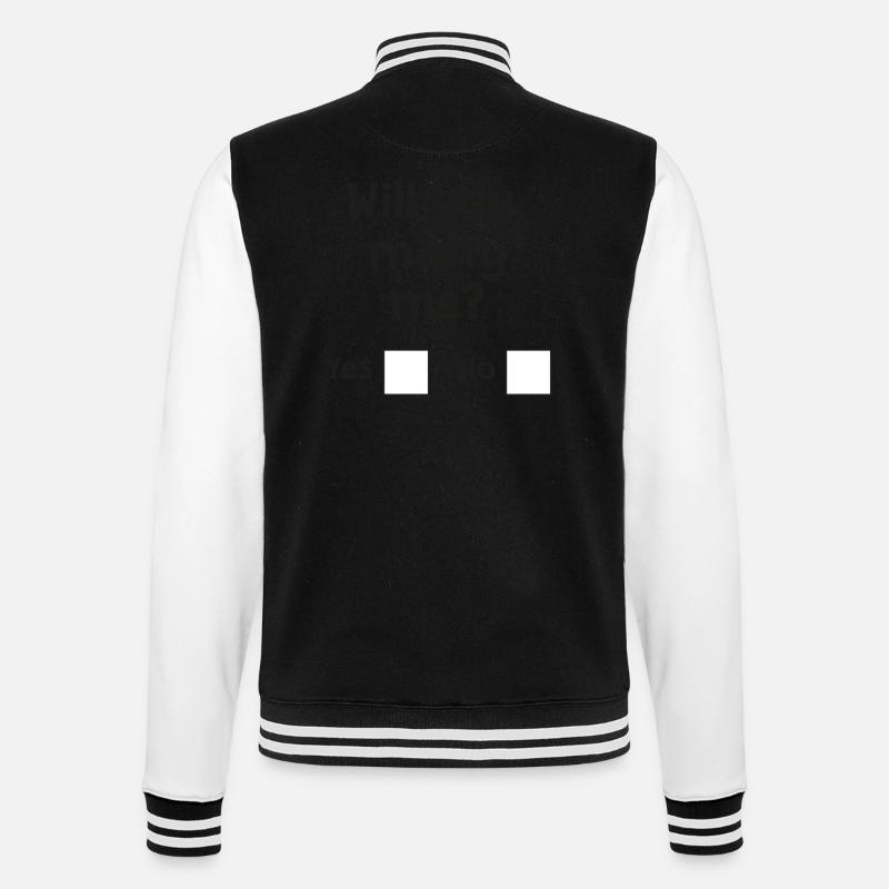 Will you marry me? - College-Sweatjacke - Schwarz/Weiß