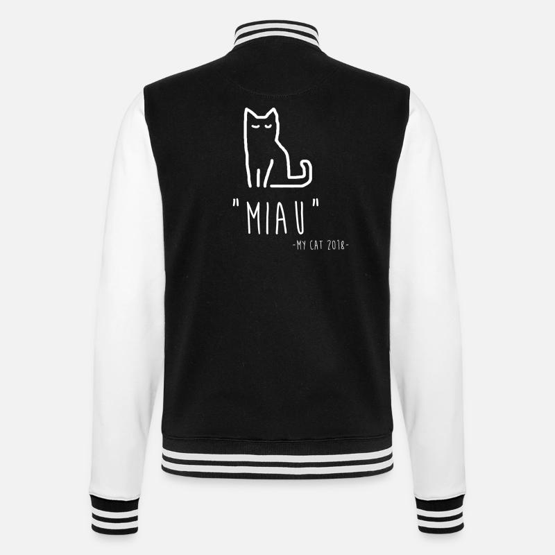 Meow Cat - College Sweat Jacket - black/white