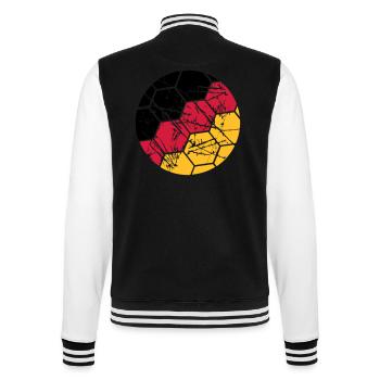 Germany Football German Fan Scratches Ball Cracks - College Sweat Jacket - black/white - Back - Marisol (170cm)