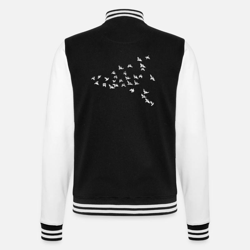 oiseaux - Veste Teddy - noir/blanc
