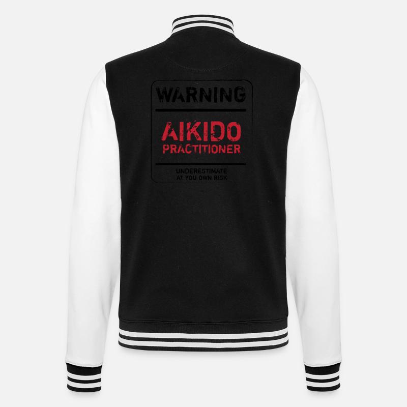 WARNING AIKIDO PRACTITIONER - AIKIDO T-Shirt - College-Sweatjacke - Schwarz/Weiß