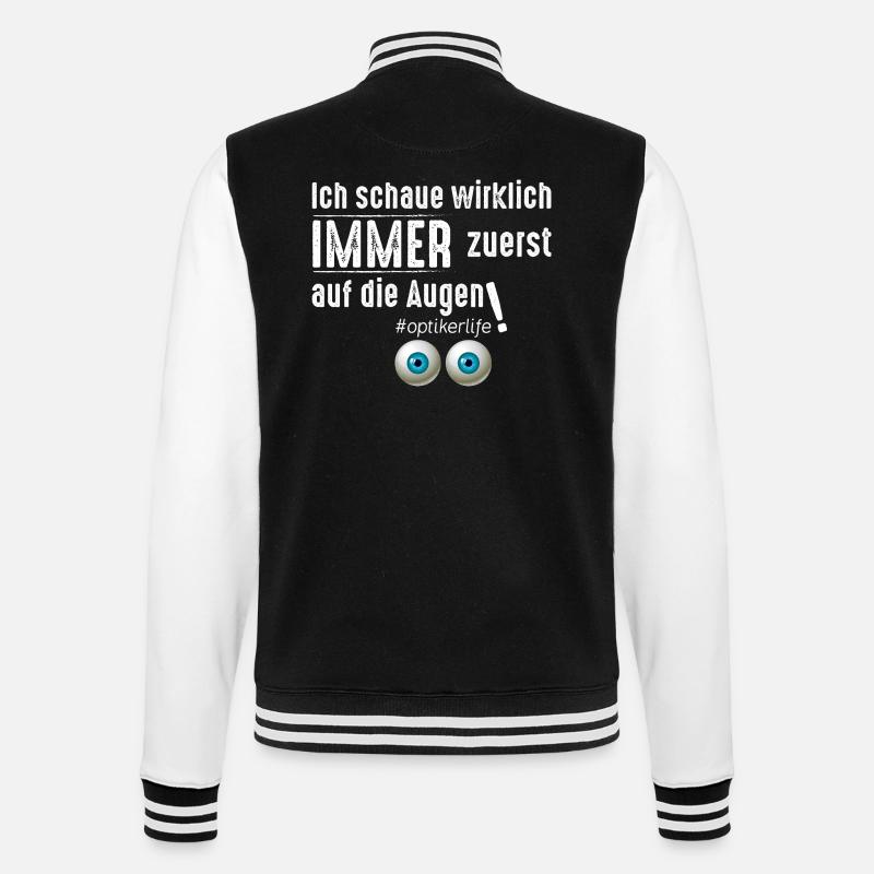 Optiker - College-Sweatjacke - Schwarz/Weiß
