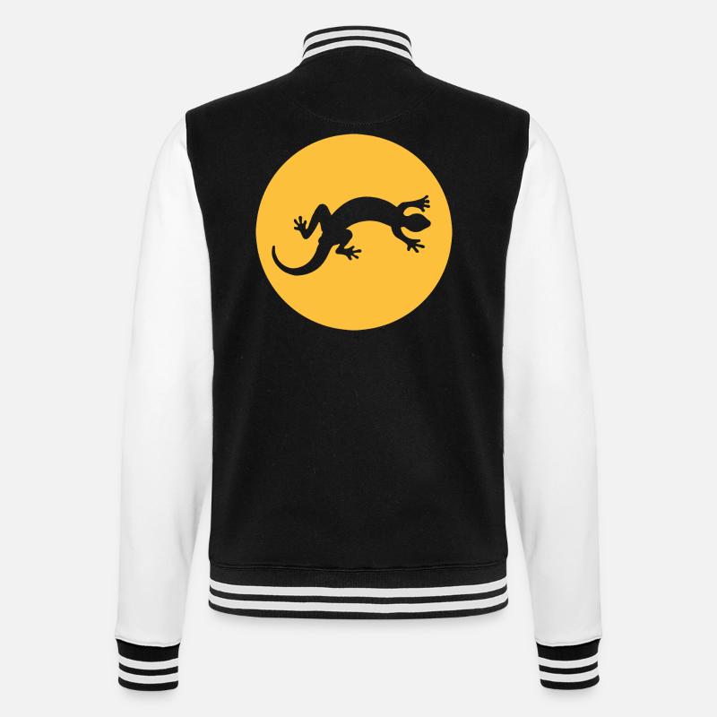Gecko Salamander Eidechse - College-Sweatjacke - Schwarz/Weiß
