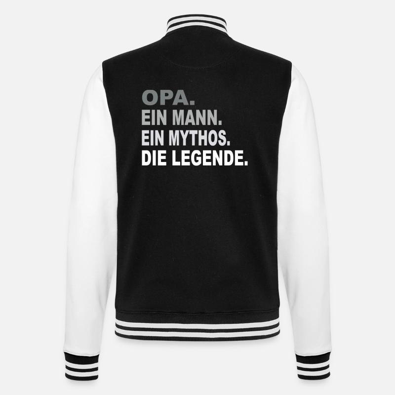 Opa - Ein Mann - Ein Mythos - Eine Legende - College-Sweatjacke - Schwarz/Weiß