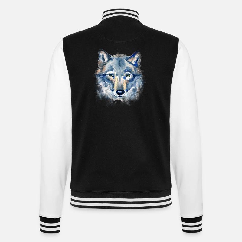 Kunst Wolf - College-Sweatjacke - Schwarz/Weiß