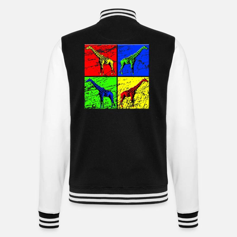Giraffe - College-Sweatjacke - Schwarz/Weiß