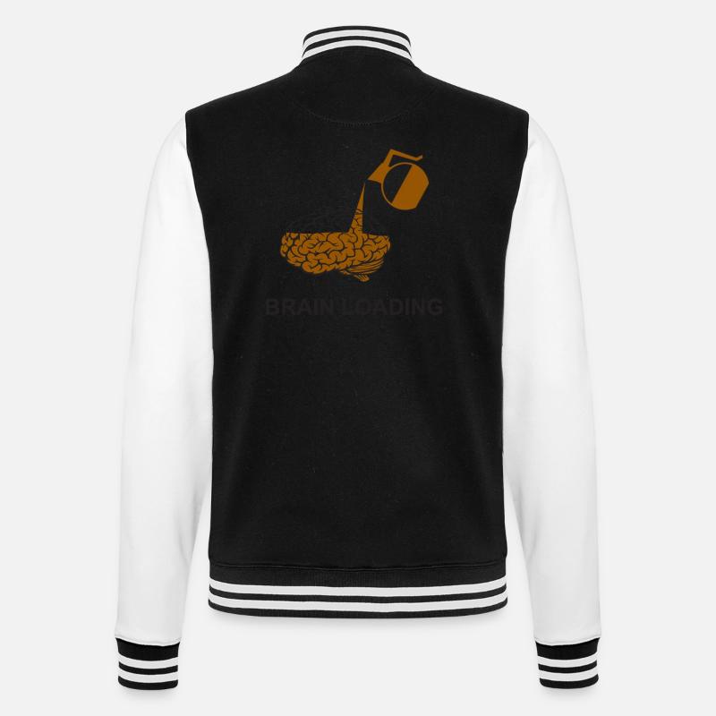 Brain loading by coffee - College-Sweatjacke - Schwarz/Weiß
