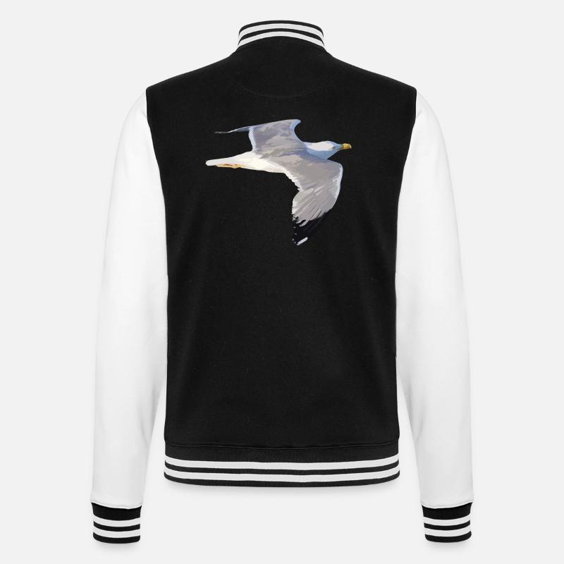 Möwe - College-Sweatjacke - Schwarz/Weiß