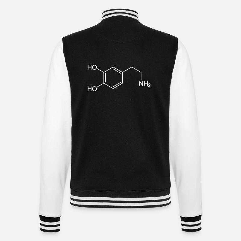 Dopamine Molecule - College Sweat Jacket - black/white