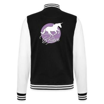 Einhorn - College-Sweatjacke - Schwarz/Weiß - Hinten - Marisol (170cm)