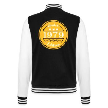 1979 anniversaire de naissance vintage 2 - Veste Teddy - noir/blanc - Dos - Marisol (170cm)