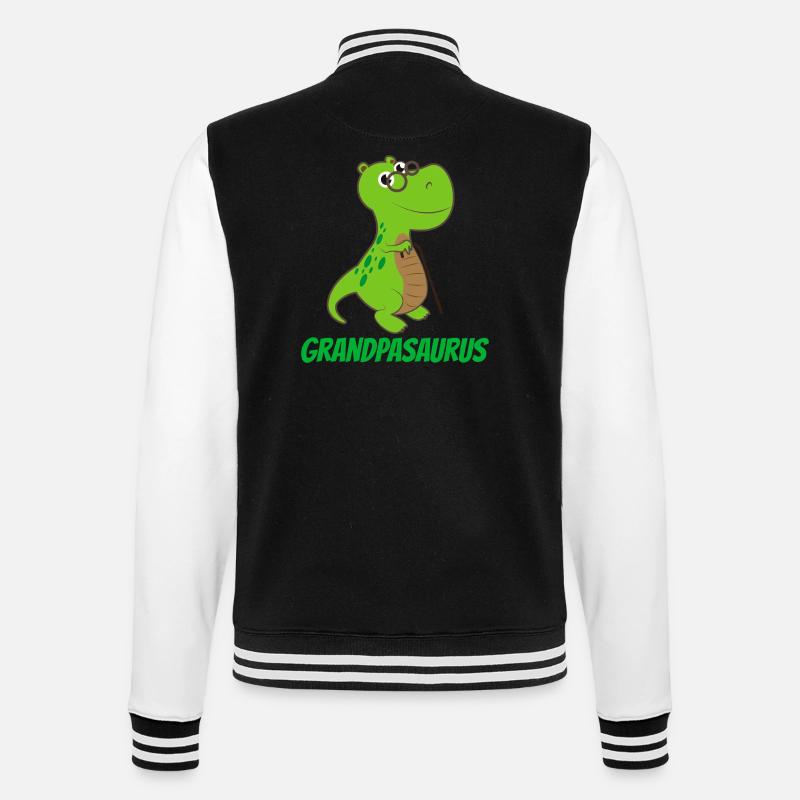 Opasaurus - Geschenkidee - College-Sweatjacke - Schwarz/Weiß