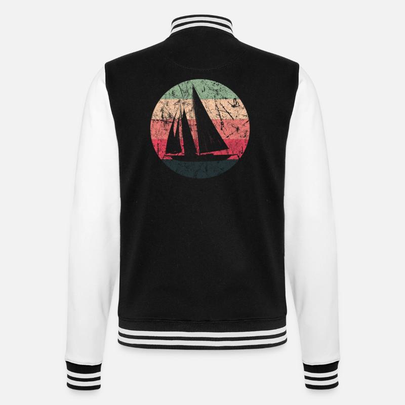 sailing - College Sweat Jacket - black/white