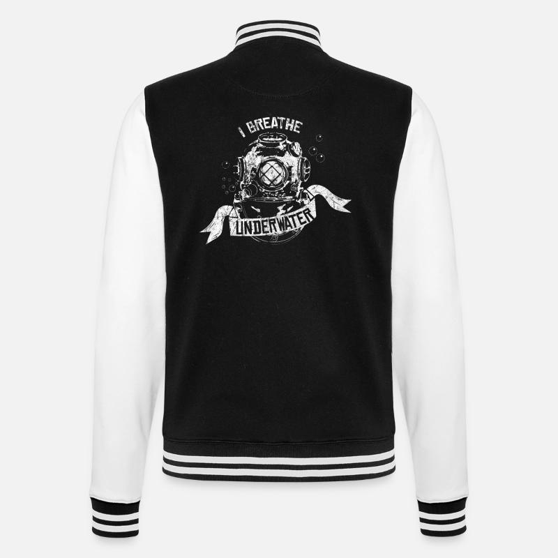 Diving Swimming Gift Idea - College Sweat Jacket - black/white
