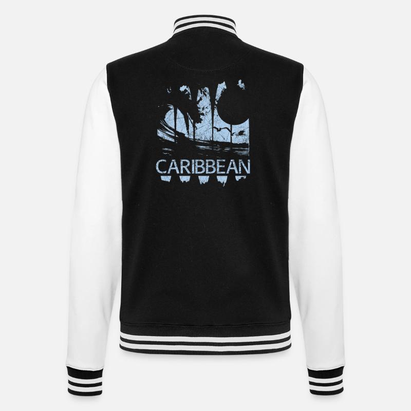 Karibik Karibisch Urlaub Geschenkidee - College-Sweatjacke - Schwarz/Weiß