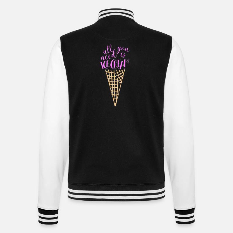Eis Eiscreme Sommer Geschenkidee - College-Sweatjacke - Schwarz/Weiß