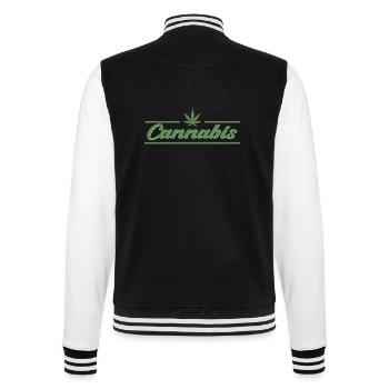 Weed marijuana gift idea - College Sweat Jacket - black/white - Back - Marisol (170cm)