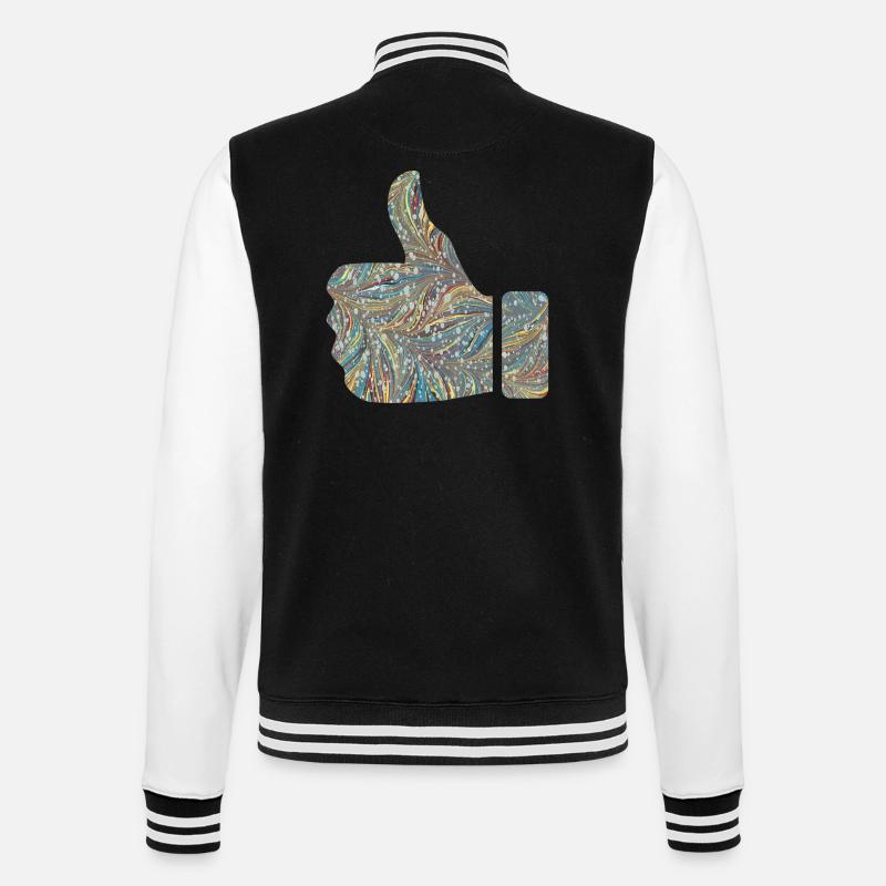 handzeichen like e 201 - College-Sweatjacke - Schwarz/Weiß