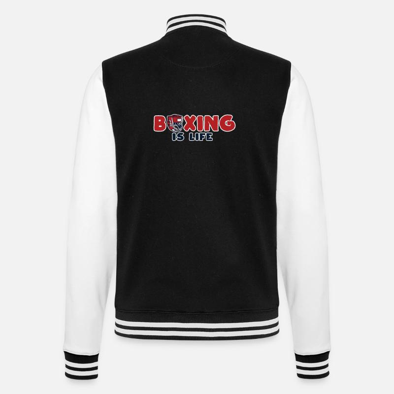 boxing - College Sweat Jacket - black/white