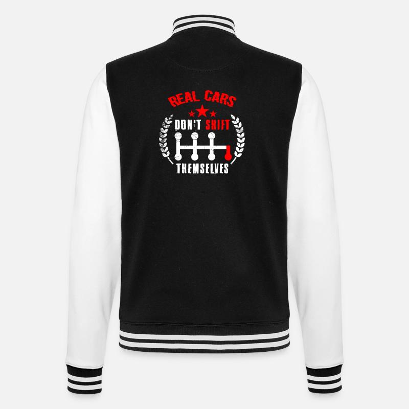 Auto - College-Sweatjacke - Schwarz/Weiß