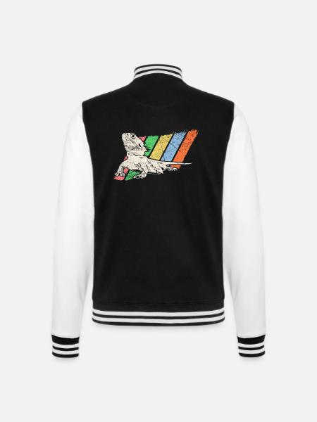 Pet Retro - College Sweat Jacket - black/white