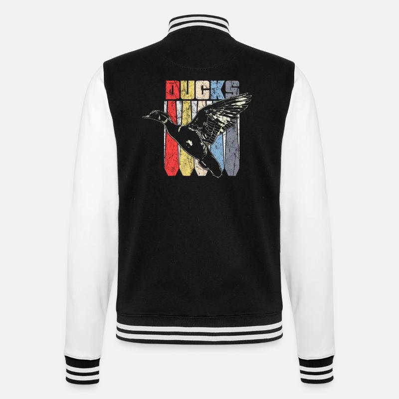 Bird duck gift - College Sweat Jacket - black/white