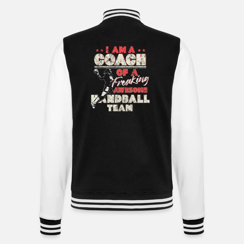 Trainer Handball - College-Sweatjacke - Schwarz/Weiß