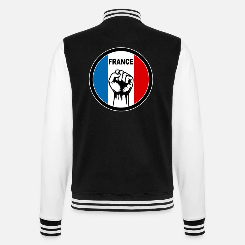france logo - Veste Teddy - noir/blanc