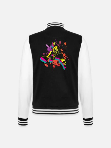 Basketball Retro Vintage - College-Sweatjacke - Schwarz/Weiß