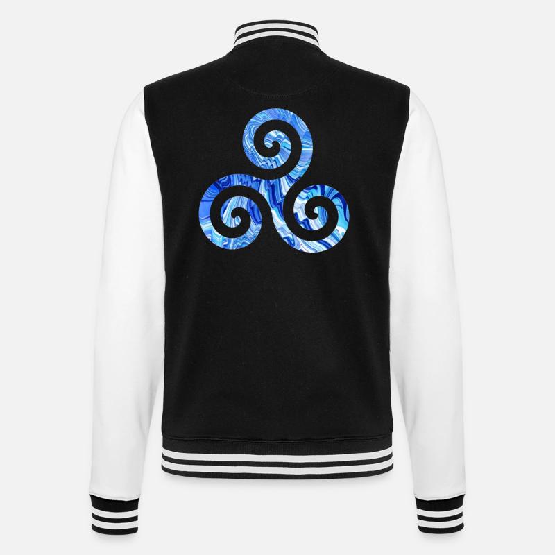 keltisches symbol 1 e 80 - College-Sweatjacke - Schwarz/Weiß