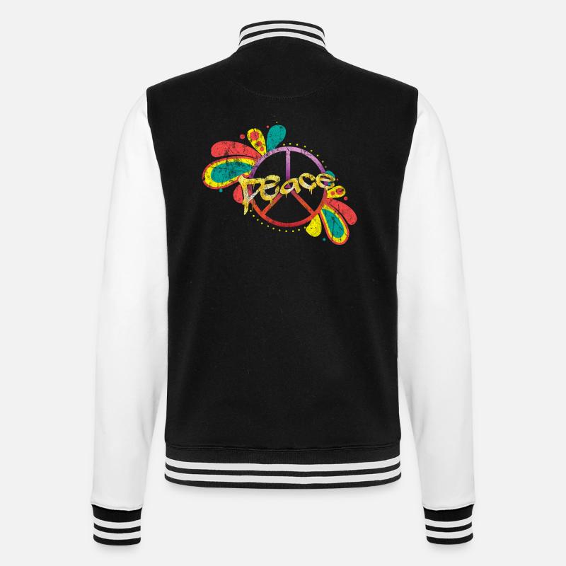 Paix rétro - Veste Teddy - noir/blanc