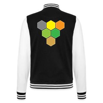 Hexagons v victory - College Sweat Jacket - black/white - Back - Marisol (170cm)