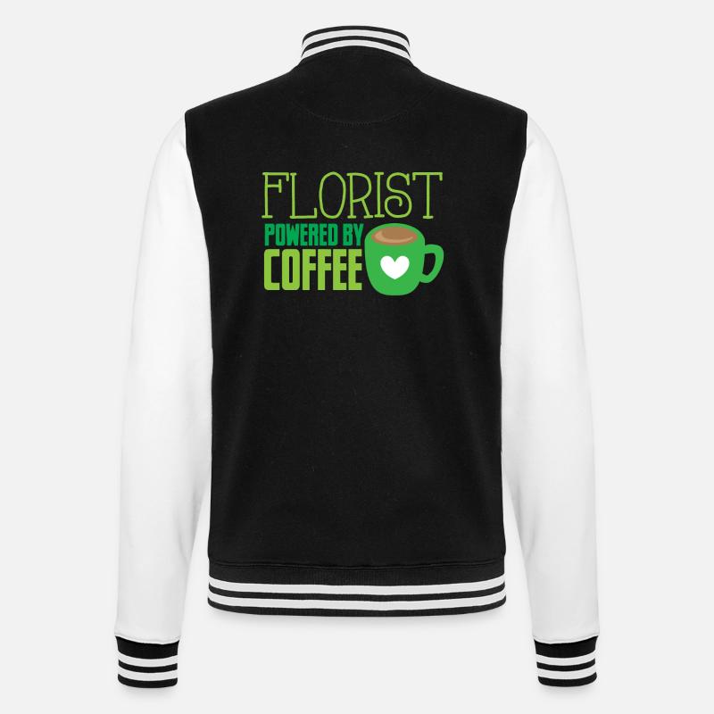 Blumengeschäft mit Kaffee - College-Sweatjacke - Schwarz/Weiß