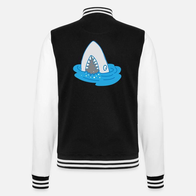 requin à bouche ouverte - Veste Teddy - noir/blanc